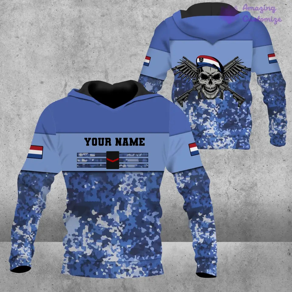 Personalized Netherlands Soldier/ Veteran Camo With Name And Rank T-shirt 3D Printed - 0502240003