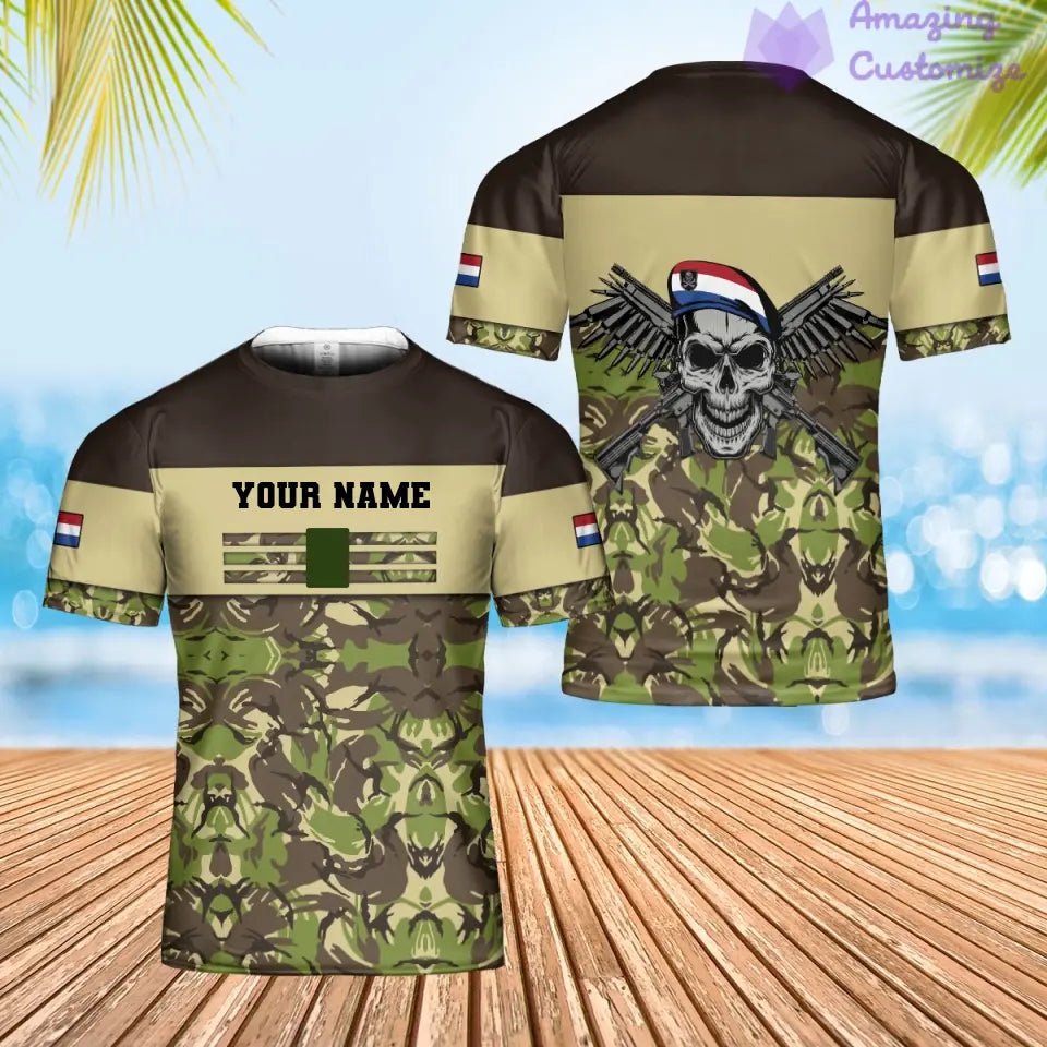 Personalized Netherlands Soldier/ Veteran Camo With Name And Rank T-shirt 3D Printed - 0502240003