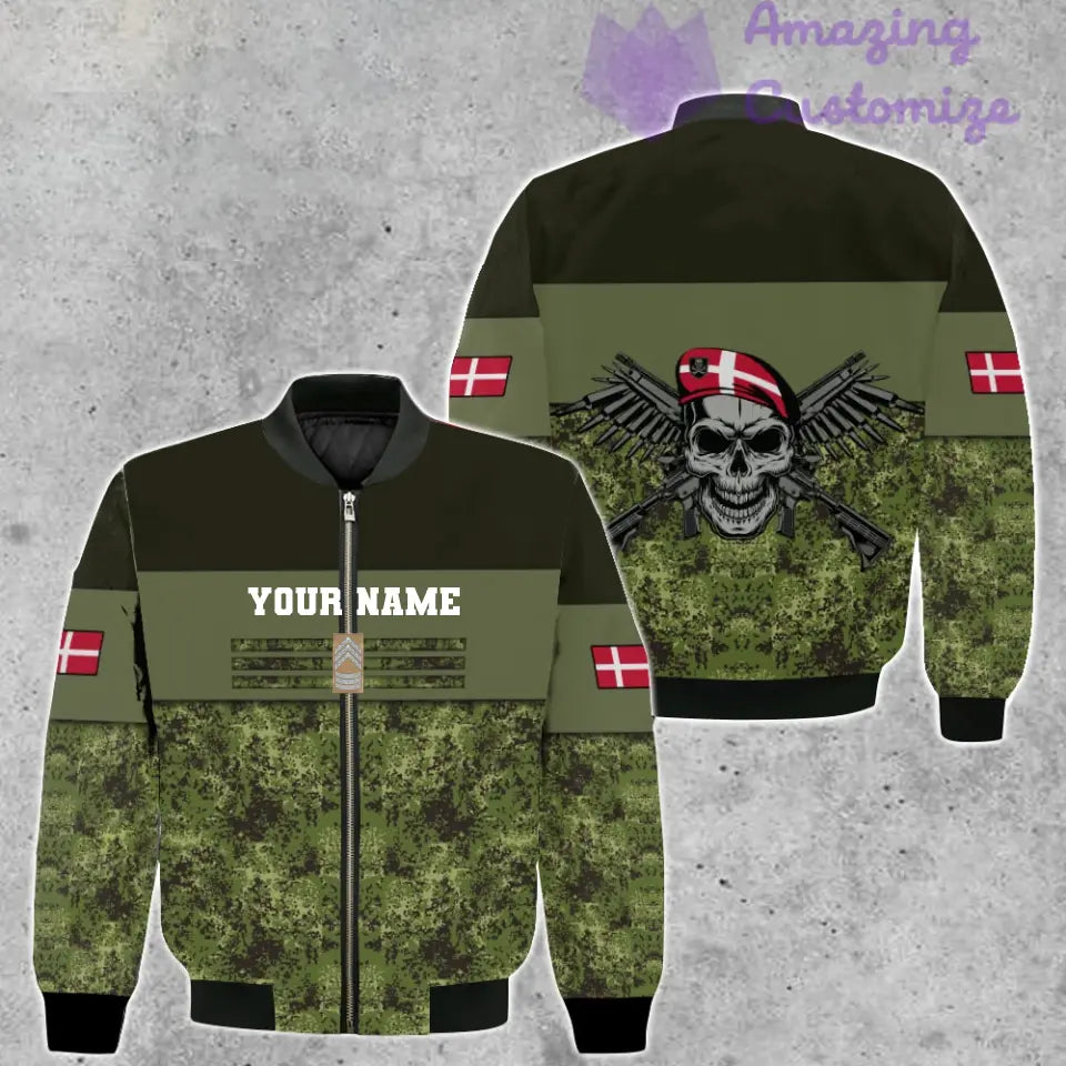 Personalized Denmark Soldier/ Veteran Camo With Name And Rank T-shirt 3D Printed - 0502240003