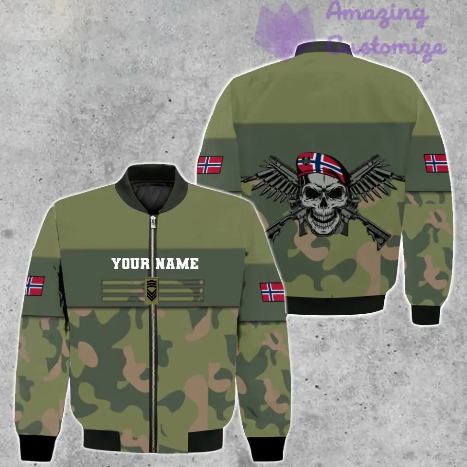 Personalized Norway Soldier/ Veteran Camo With Name And Rank T-shirt 3D Printed - 1707177602