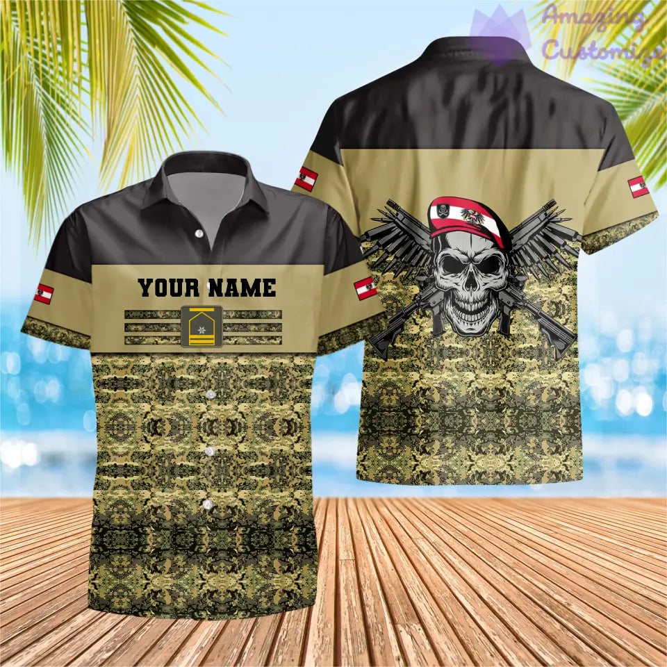 Personalized Austrian Soldier/ Veteran Camo With Name And Rank T-shirt 3D Printed - 17067456