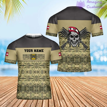 Personalized Austrian Soldier/ Veteran Camo With Name And Rank T-shirt 3D Printed - 17067456