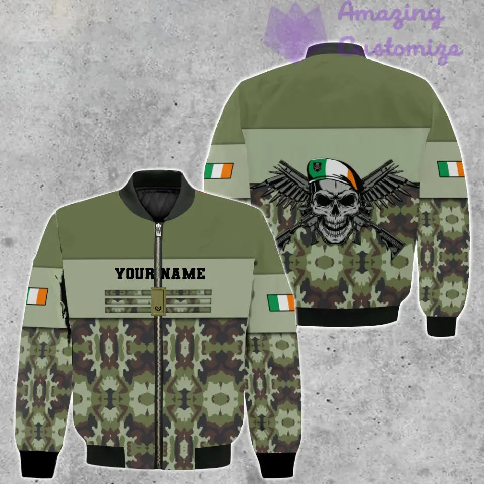 Personalized Ireland Soldier/ Veteran Camo With Name And Rank T-shirt 3D Printed  - 1201240001