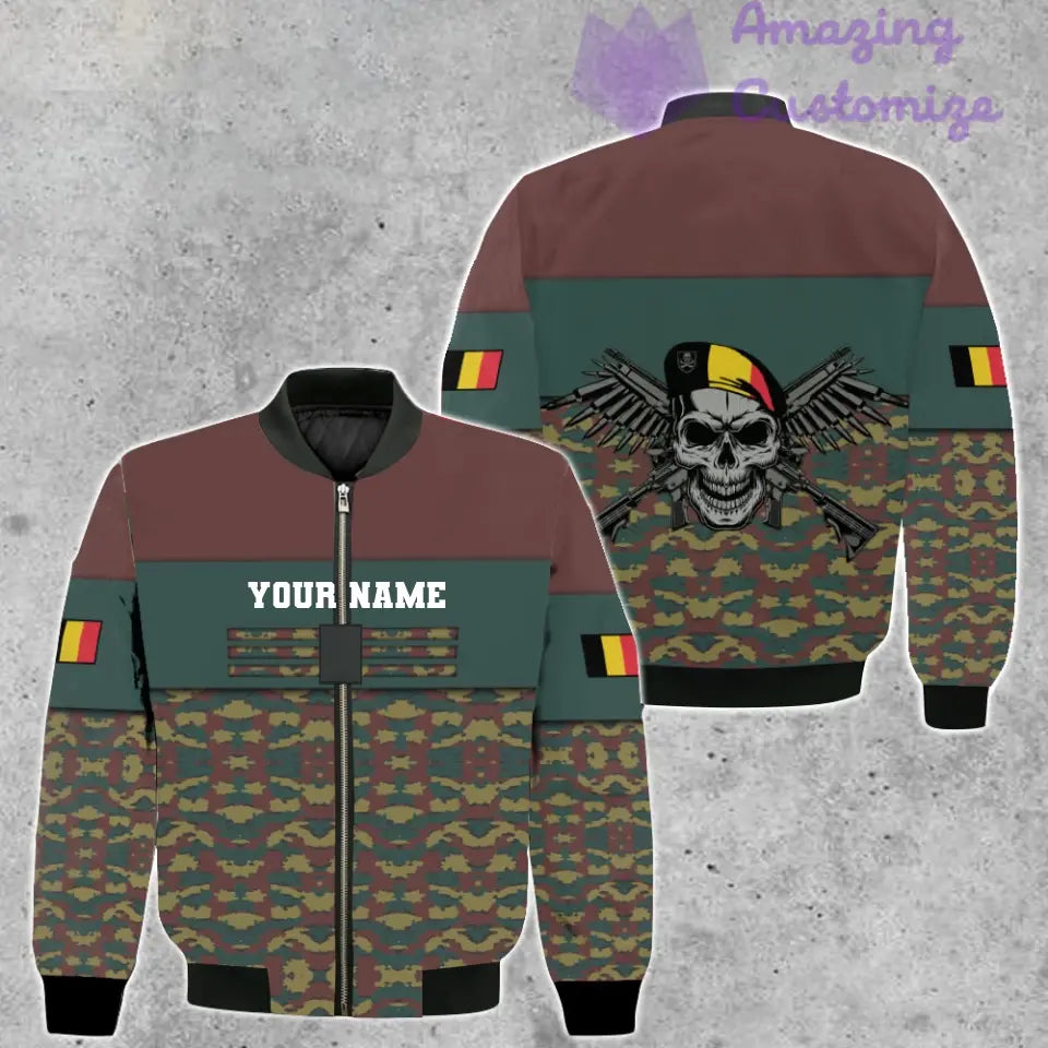 Personalized Belgium Soldier/ Veteran Camo With Name And Rank T-shirt 3D Printed  - 1201240001