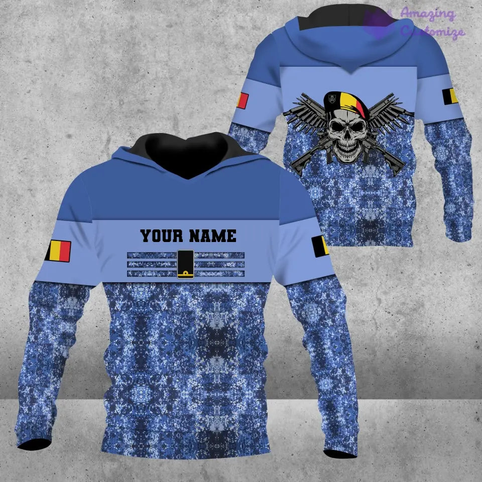 Personalized Belgium Soldier/ Veteran Camo With Name And Rank T-shirt 3D Printed  - 1201240001