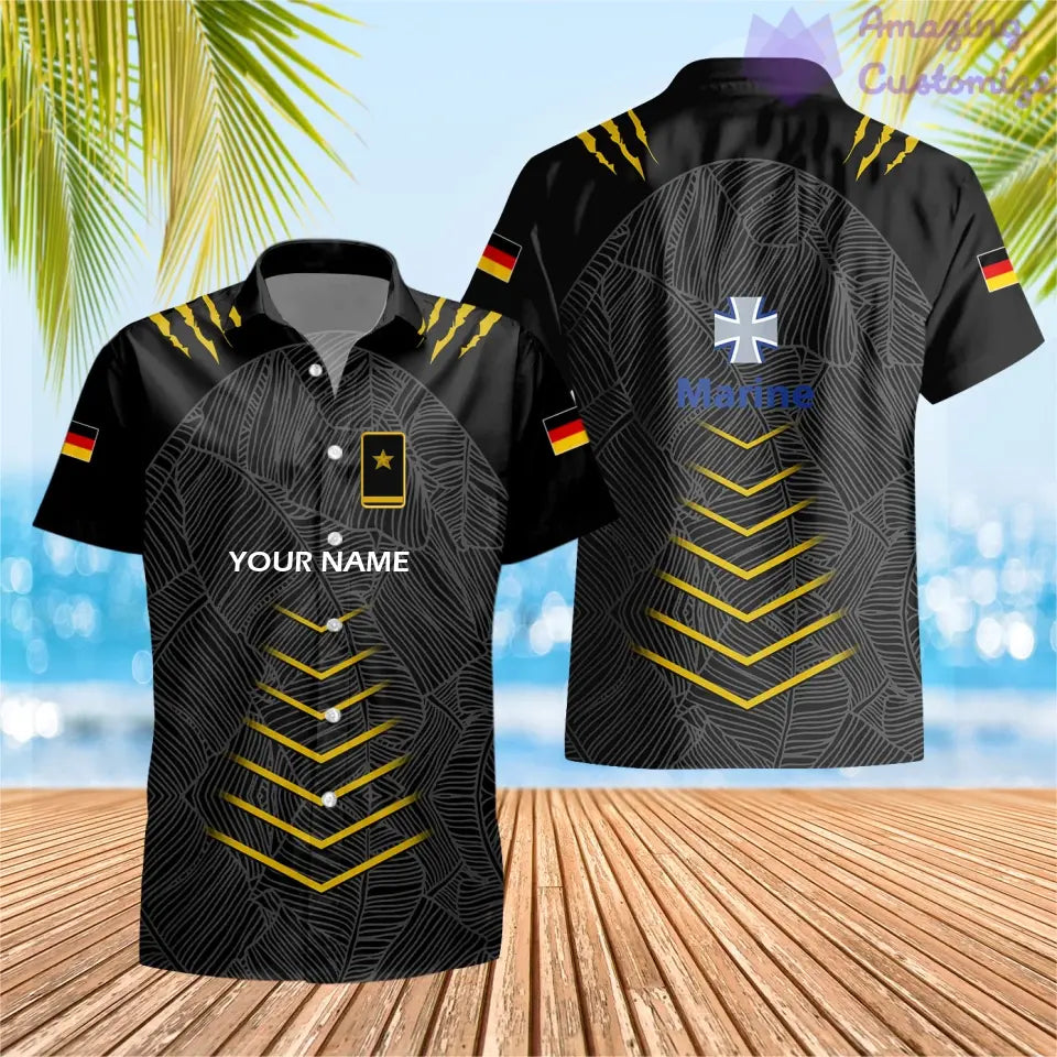 Personalized Germany Soldier/ Veteran Camo With Name And Rank Hawaii Shirt 3D Printed  - 17053632