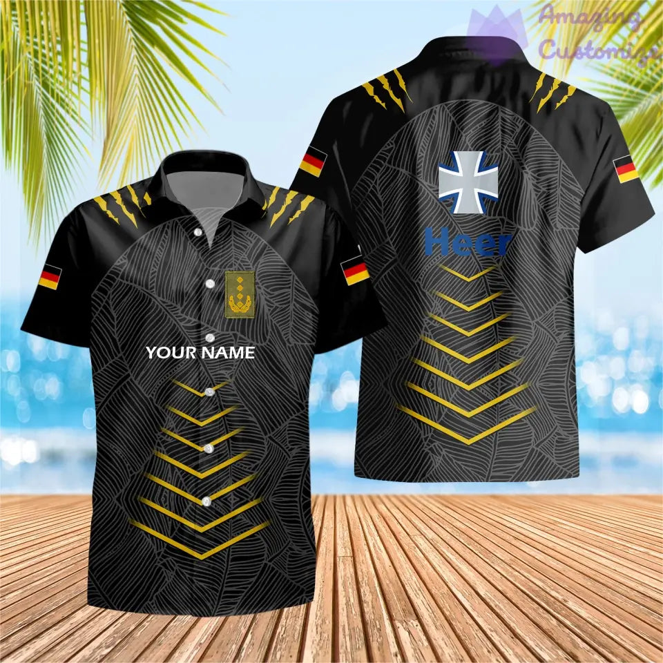 Personalized Germany Soldier/ Veteran Camo With Name And Rank Hawaii Shirt 3D Printed  - 17053632