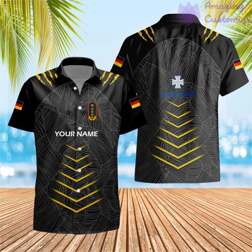 Personalized Germany Soldier/ Veteran Camo With Name And Rank Hawaii Shirt 3D Printed  - 17053632