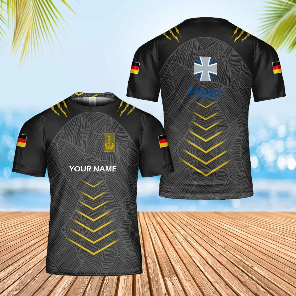 Personalized Germany Soldier/ Veteran Camo With Name And Rank Hawaii Shirt 3D Printed  - 17053632