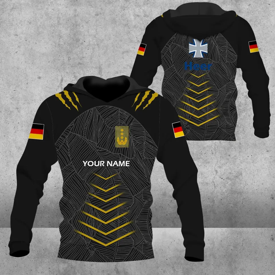Personalized Germany Soldier/ Veteran Camo With Name And Rank Hawaii Shirt 3D Printed  - 17053632
