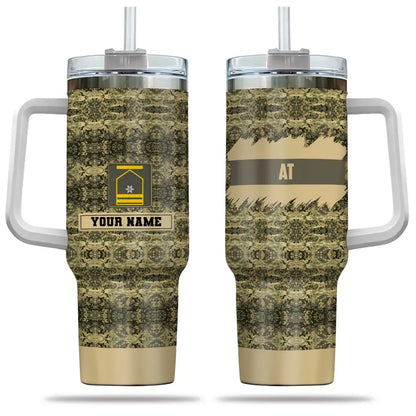 Personalized Austrian Soldier/ Veteran Camo With Name And Rank 40oz Tumbler 3D Printed - 17060544