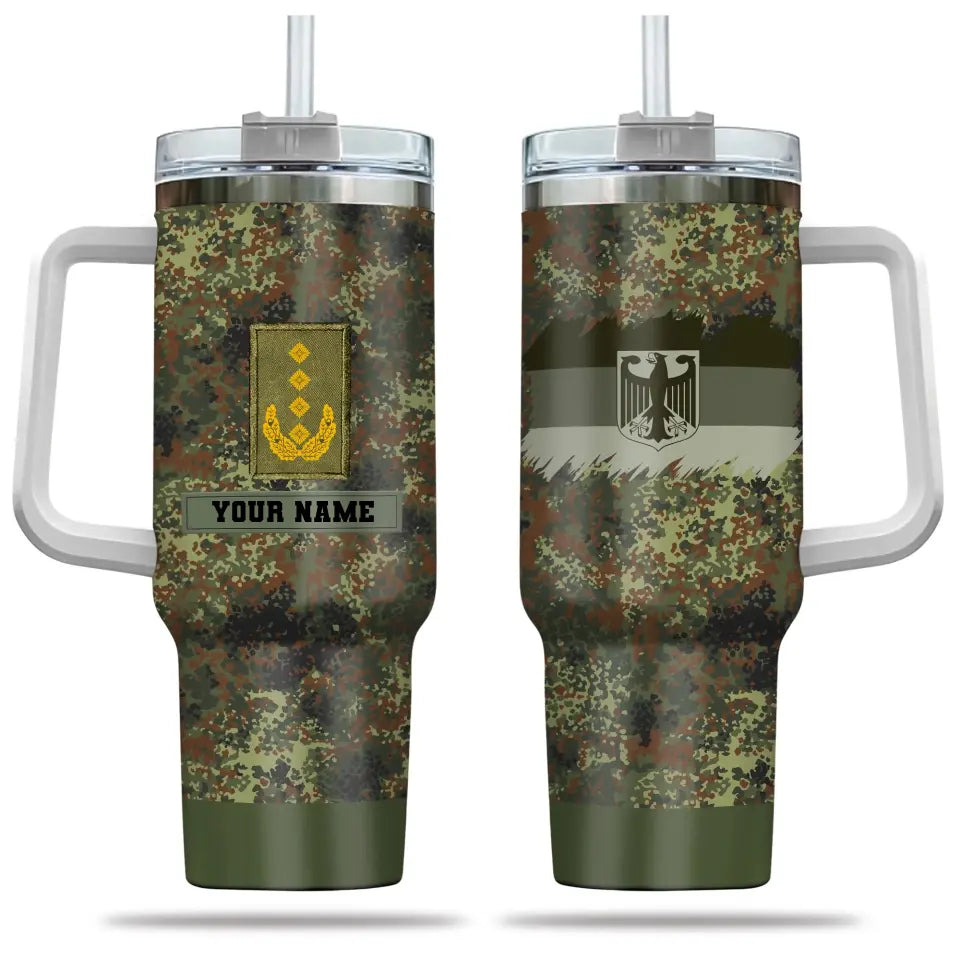 Personalized Germany Soldier/ Veteran Camo With Name And Rank 40oz Tumbler 3D Printed - 2401240001