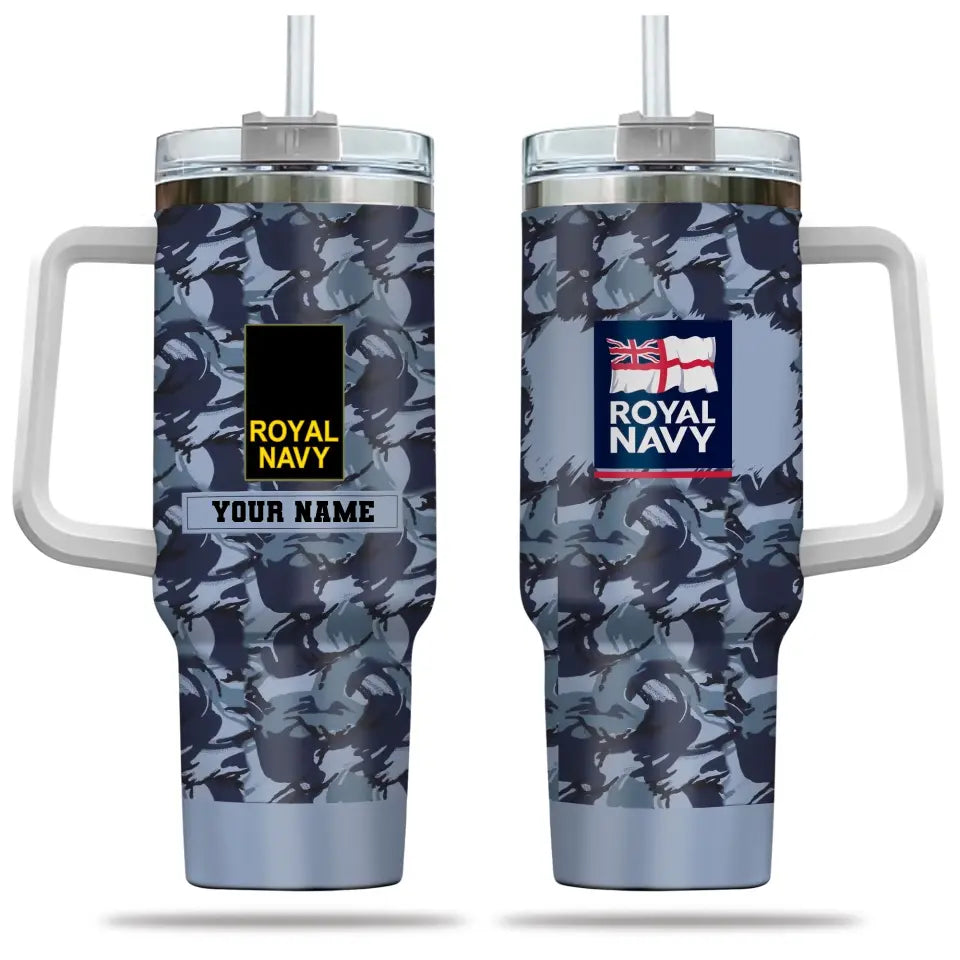 Personalisierter britischer Soldat/Veteranen-Tarnbecher mit Namen und Rang, 40 oz, 3D-Druck – 2401240001