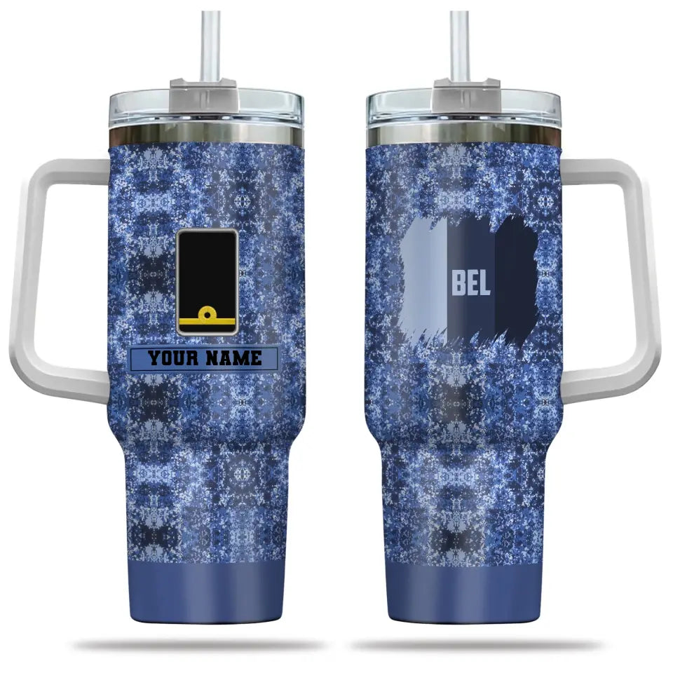Personalized Belgium Soldier/ Veteran Camo With Name And Rank 40oz Tumbler 3D Printed - 17087328