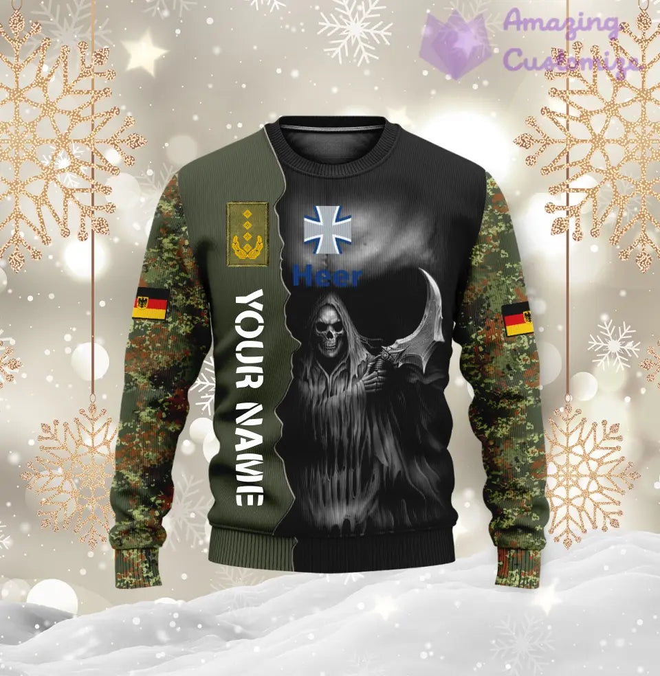 Personalized Germany Soldier/ Veteran Camo With Name And Rank Hoodie 3D Printed  - 2601240001
