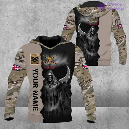 Personalized UK Soldier/ Veteran Camo With Name And Rank Hoodie 3D Printed  - 17062272
