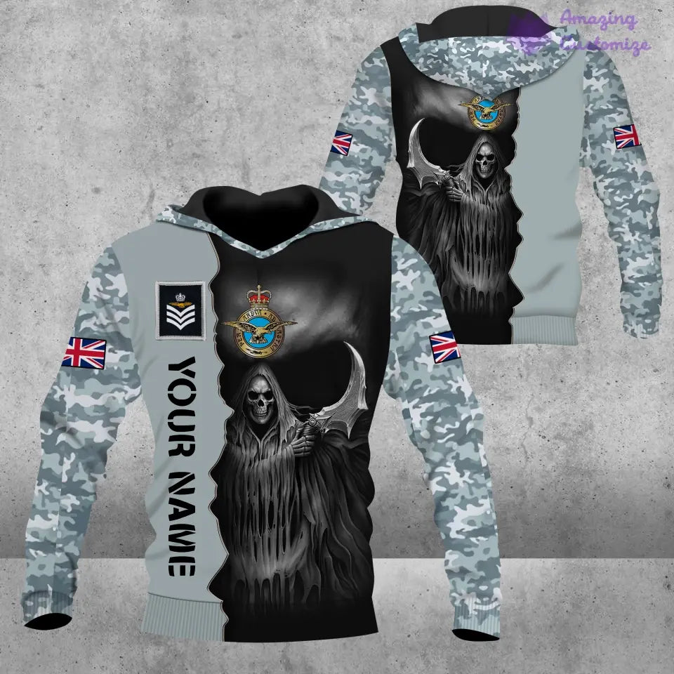 Personalized UK Soldier/ Veteran Camo With Name And Rank Hoodie 3D Printed  - 2601240001