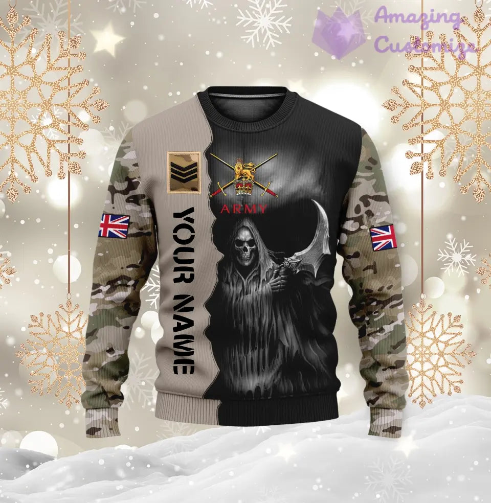 Personalized UK Soldier/ Veteran Camo With Name And Rank Hoodie 3D Printed  - 17062272