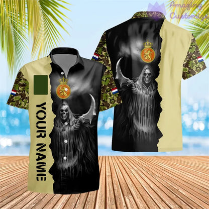 Personalized Netherlands Soldier/ Veteran Camo With Name And Rank Hawaii Shirt 3D Printed  - 17062272