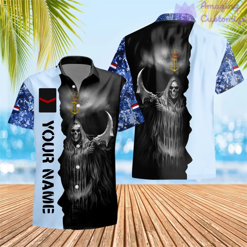 Personalized Netherlands Soldier/ Veteran Camo With Name And Rank Hawaii Shirt 3D Printed  - 17062272