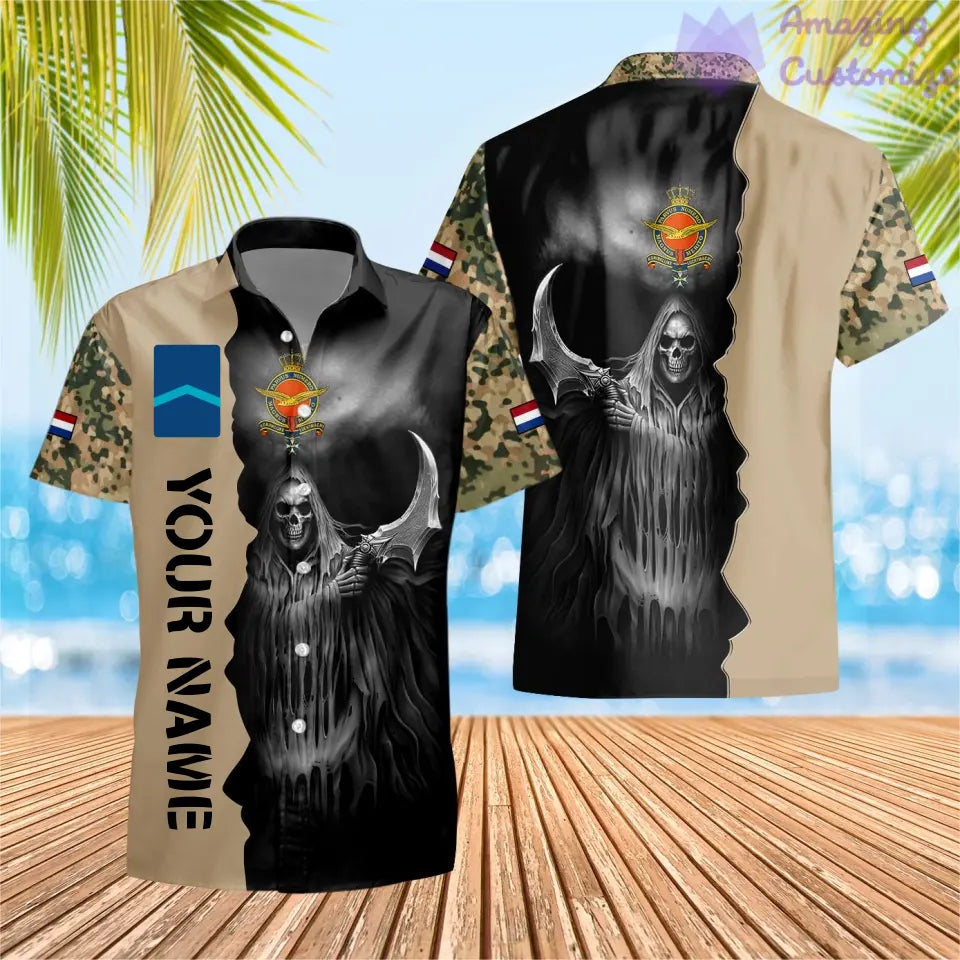 Personalized Netherlands Soldier/ Veteran Camo With Name And Rank Hawaii Shirt 3D Printed  - 17062272