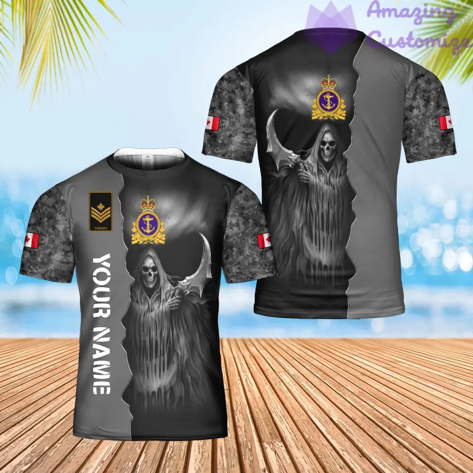 Personalized Canadian Soldier/ Veteran Camo With Name And Rank T-Shirt 3D Printed  - 2601240001