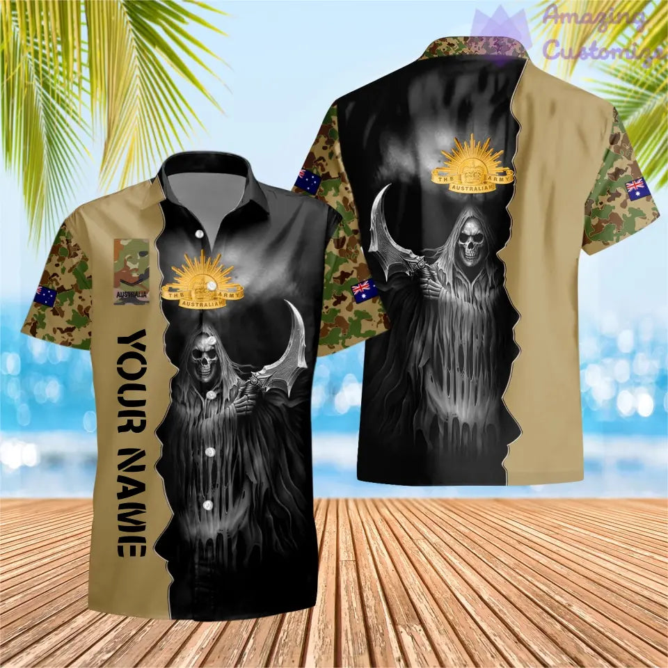 Personalized Australian Soldier/ Veteran Camo With Name And Rank T-Shirt 3D Printed  - 17062272