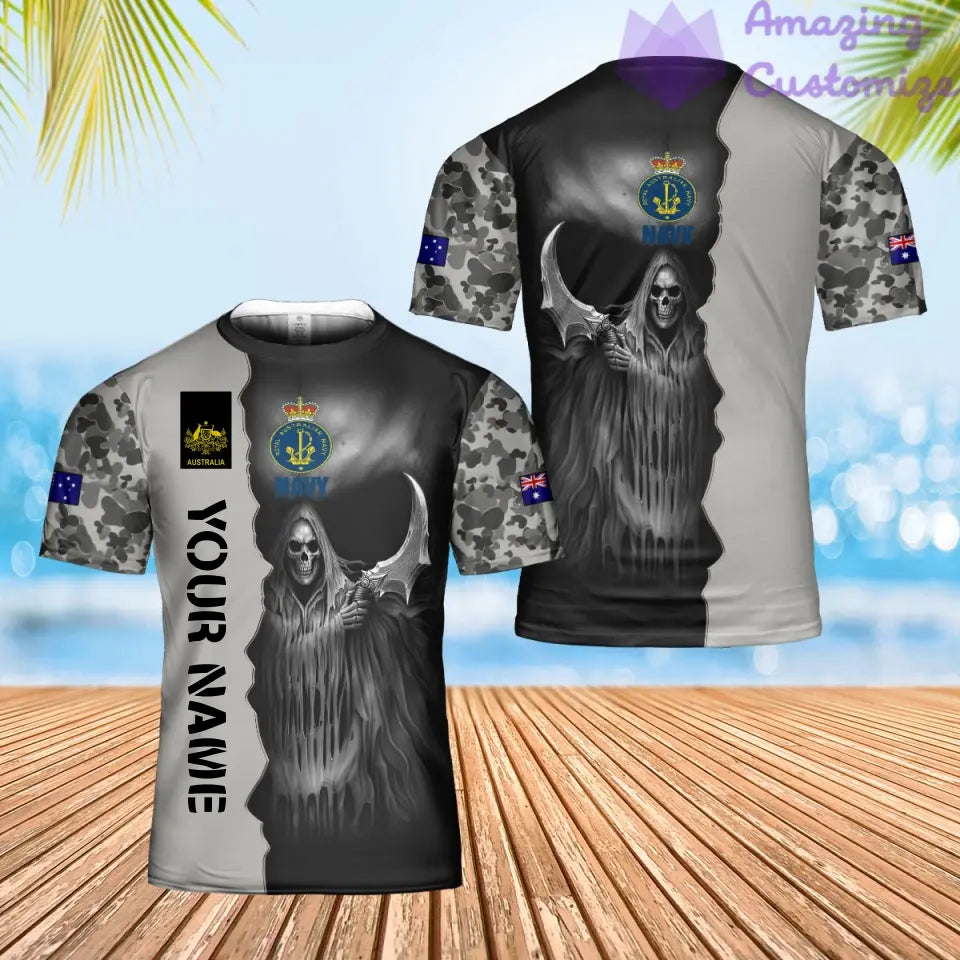 Personalized Australian Soldier/ Veteran Camo With Name And Rank T-Shirt 3D Printed  - 17062272