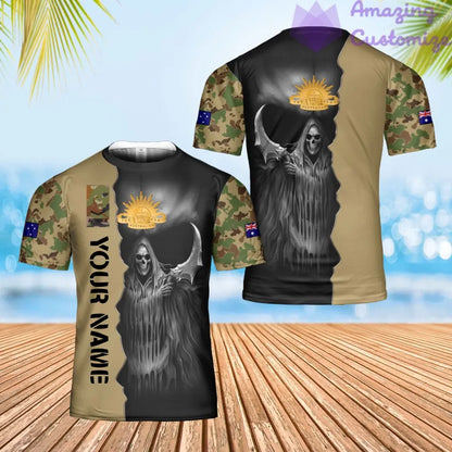 Personalized Australian Soldier/ Veteran Camo With Name And Rank T-Shirt 3D Printed  - 17062272