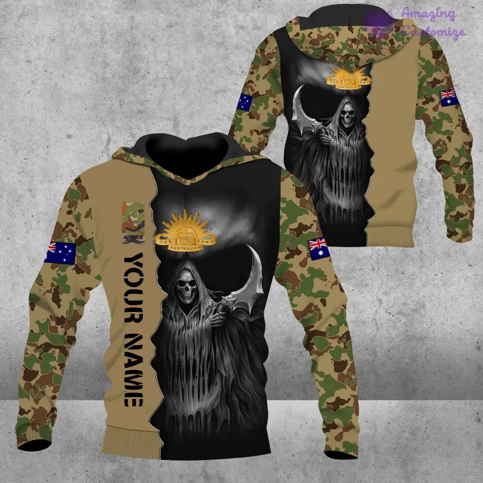 Personalized Australian Soldier/ Veteran Camo With Name And Rank T-Shirt 3D Printed  - 17062272