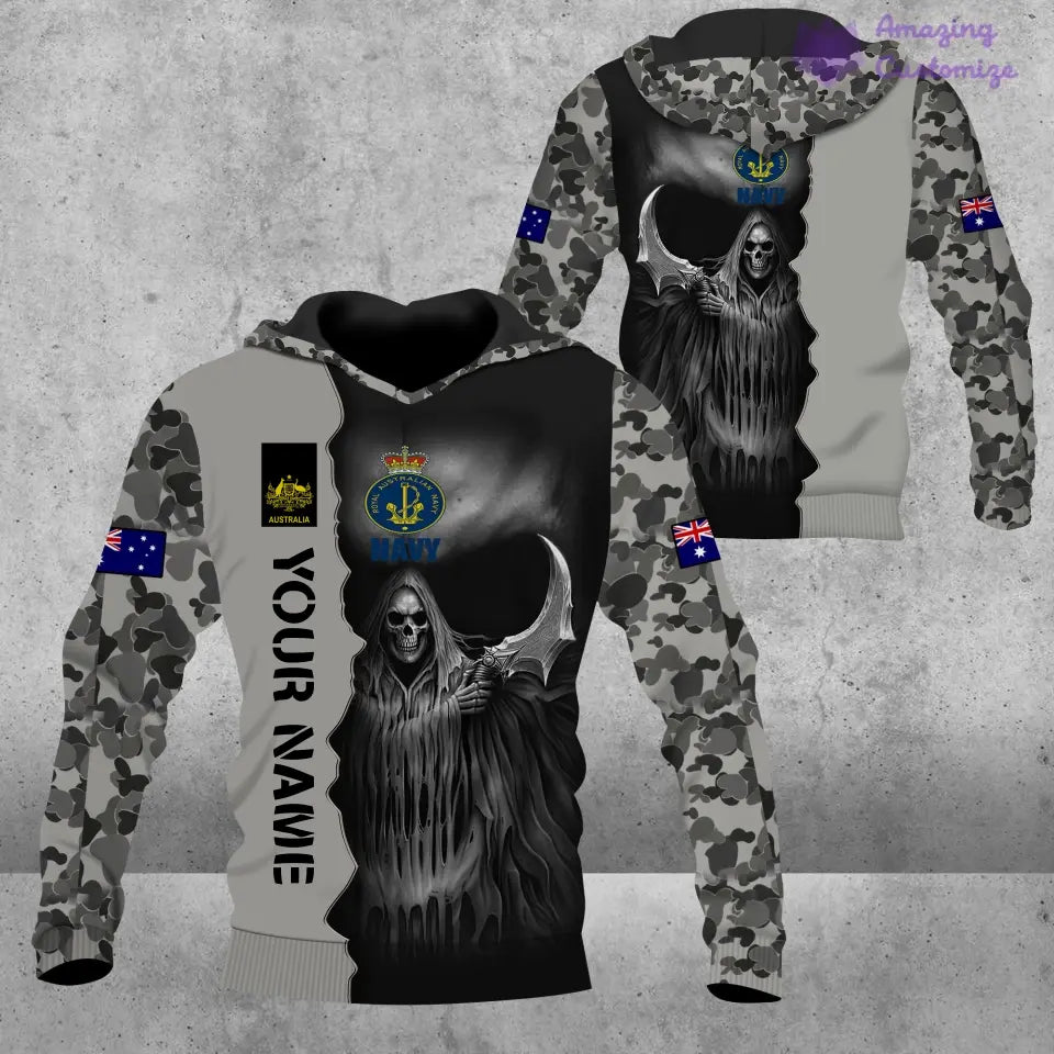 Personalized Australian Soldier/ Veteran Camo With Name And Rank T-Shirt 3D Printed  - 17062272