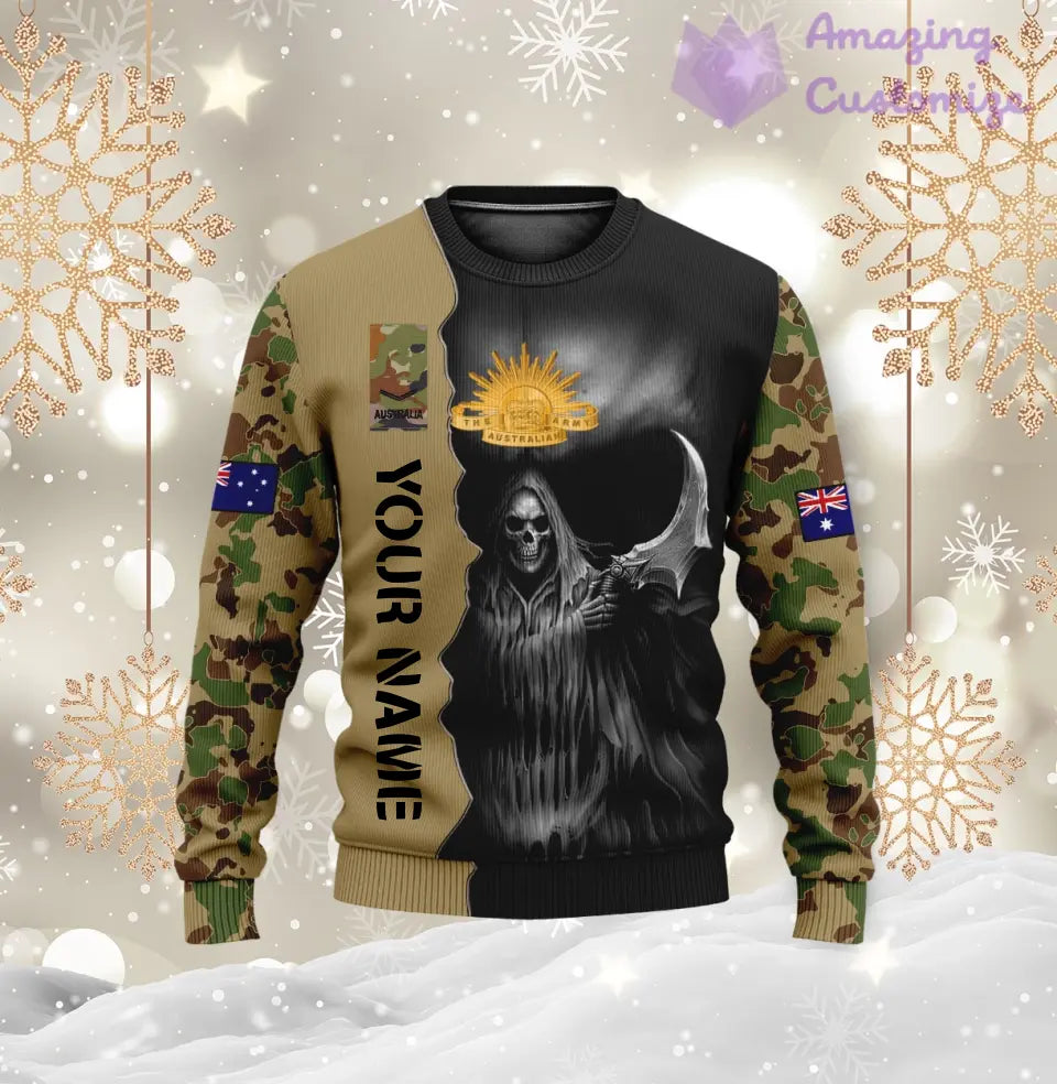 Personalized Australian Soldier/ Veteran Camo With Name And Rank T-Shirt 3D Printed  - 17062272