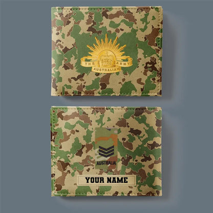 Personalized Australian Soldier/ Veteran Camo With Name And Rank Wallet 3D Printed - 17061408