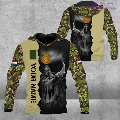 Personalized Netherlands Soldier/ Veteran Camo With Name And Rank Hoodie 3D Printed  - 2601240001