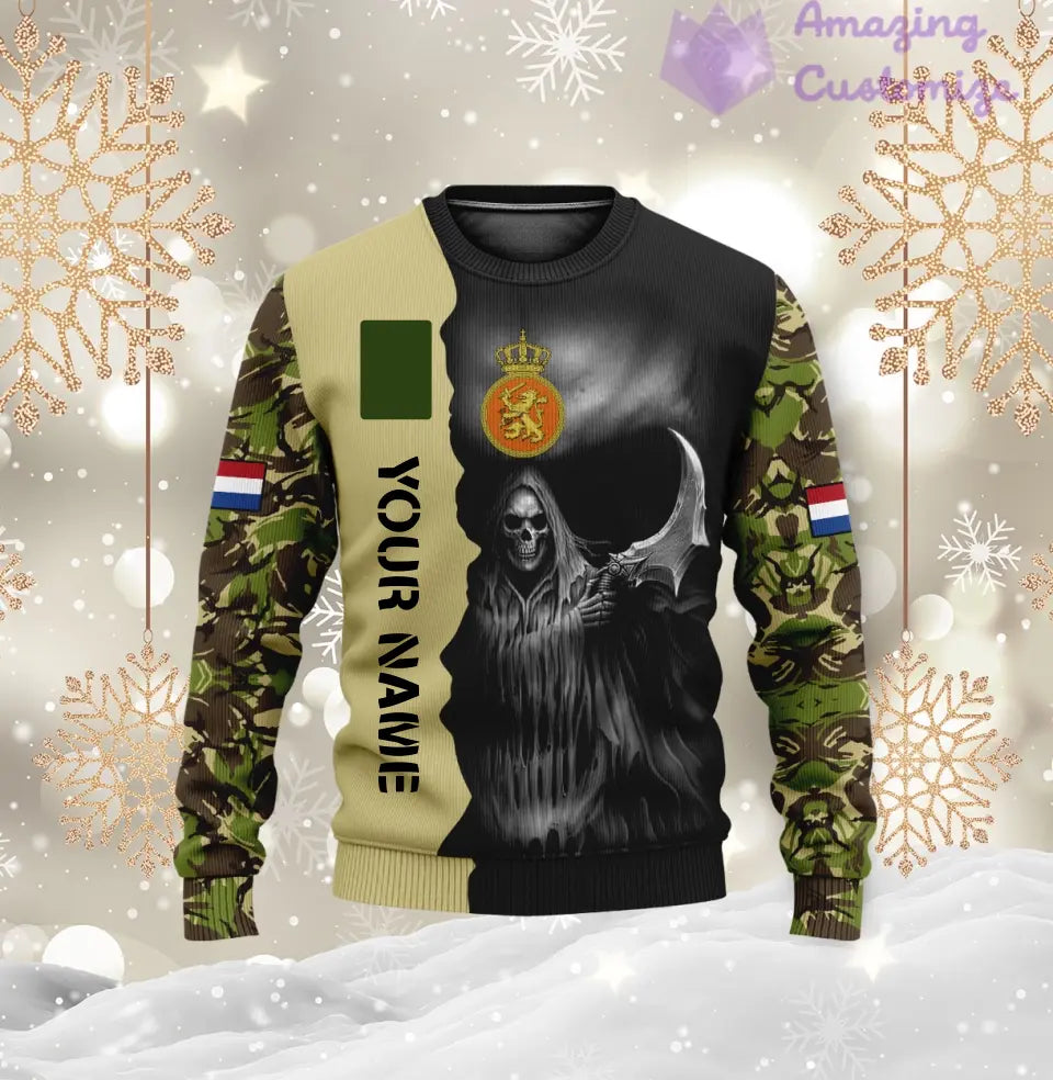 Personalized Netherlands Soldier/ Veteran Camo With Name And Rank Hoodie 3D Printed  - 2601240001