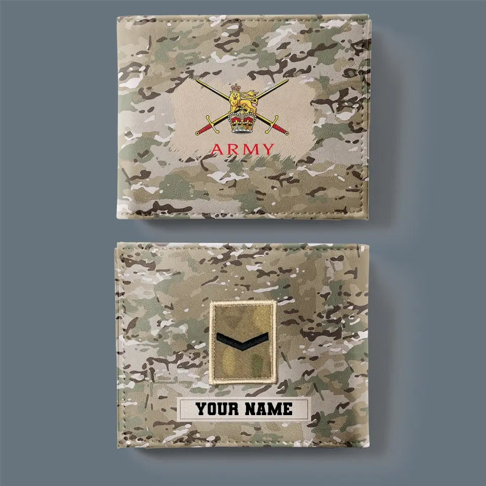 Personalized UK Soldier/ Veteran Camo With Name And Rank Wallet 3D Printed - 17061408