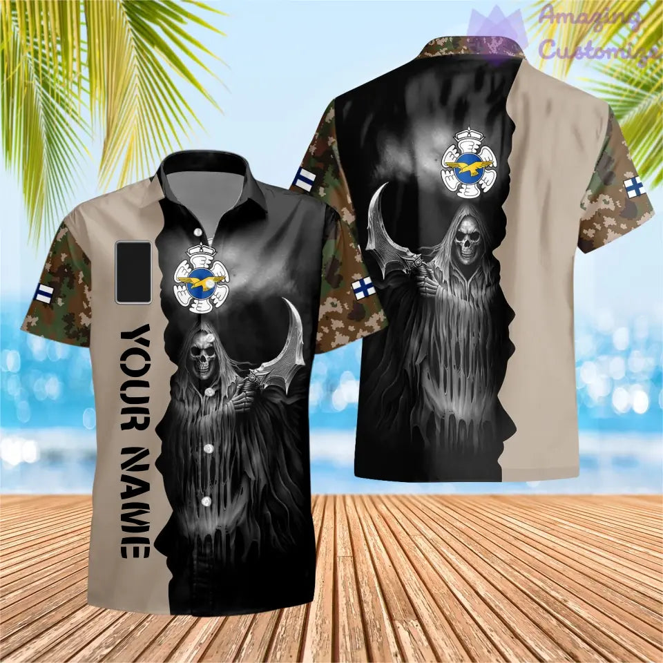 Personalized Finland Soldier/ Veteran Camo With Name And Rank T-Shirt 3D Printed  - 2601240001