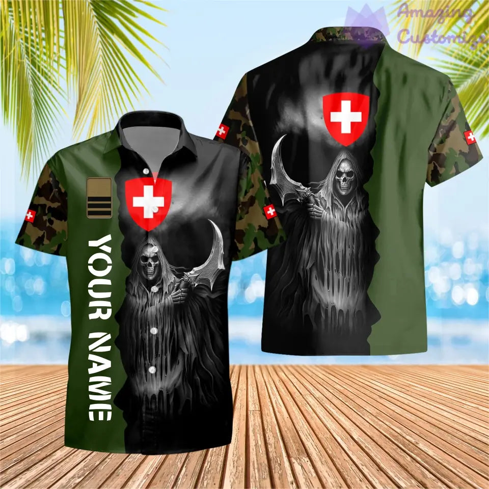 Personalized Swiss Soldier/ Veteran Camo With Name And Rank Hoodiet 3D Printed - 2601240001