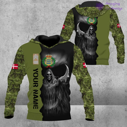 Personalized Denmark Soldier/ Veteran Camo With Name And Rank Hoodie 3D Printed - 2601240001