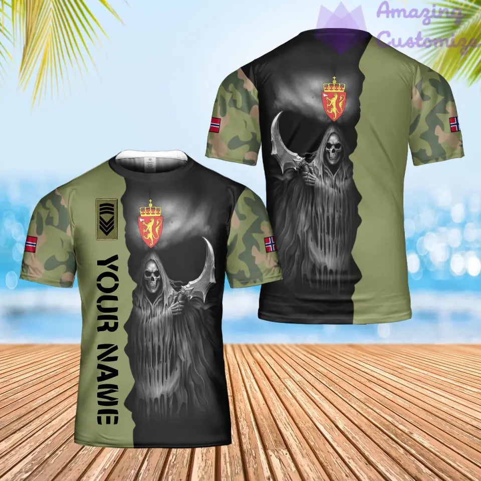 Personalized Norway Soldier/ Veteran Camo With Name And Rank Hawaii Shirt 3D Printed - 2601240001