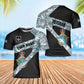 T-shirt personnalisé avec camouflage soldat/vétéran britannique avec nom et grade imprimé en 3D - 3001240001