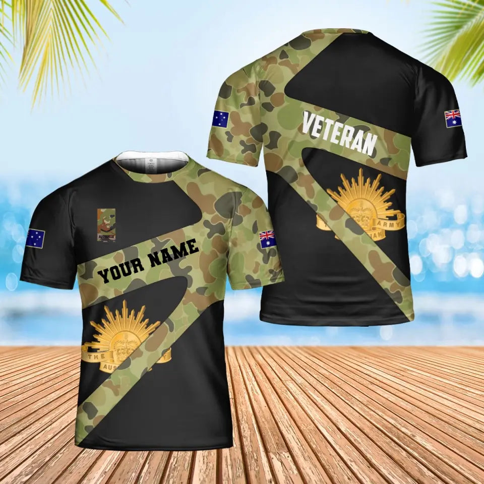 Personalized Australian Soldier/ Veteran Camo With Name And Rank Hawaii shirt 3D Printed  - 3001240001