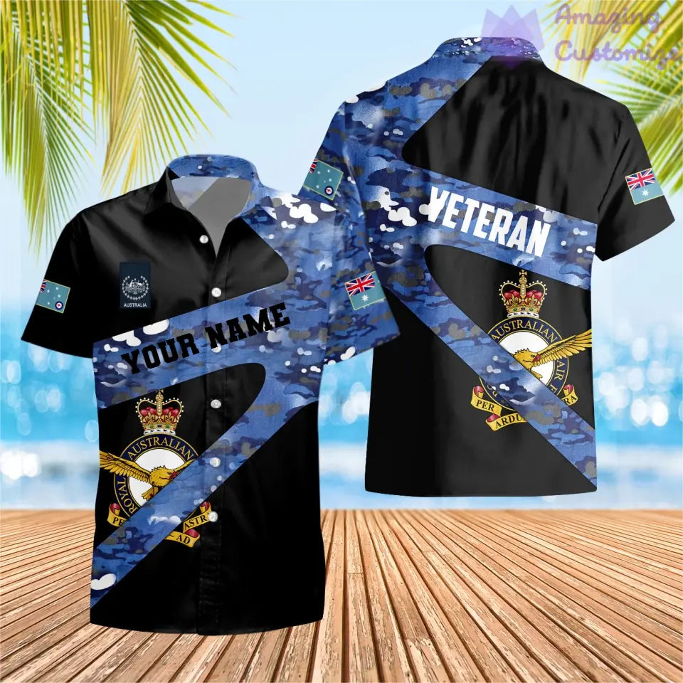 Personalized Australian Soldier/ Veteran Camo With Name And Rank Hawaii shirt 3D Printed  - 3001240001