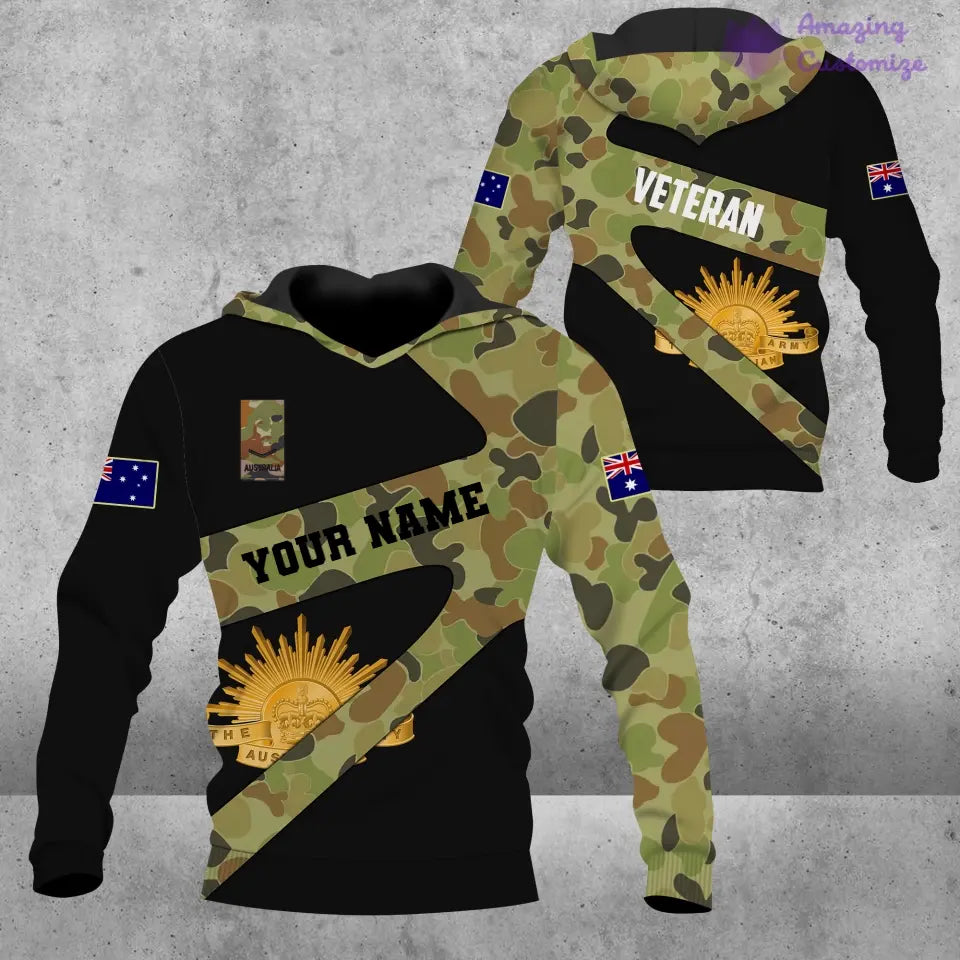 Personalized Australian Soldier/ Veteran Camo With Name And Rank Hawaii shirt 3D Printed  - 3001240001