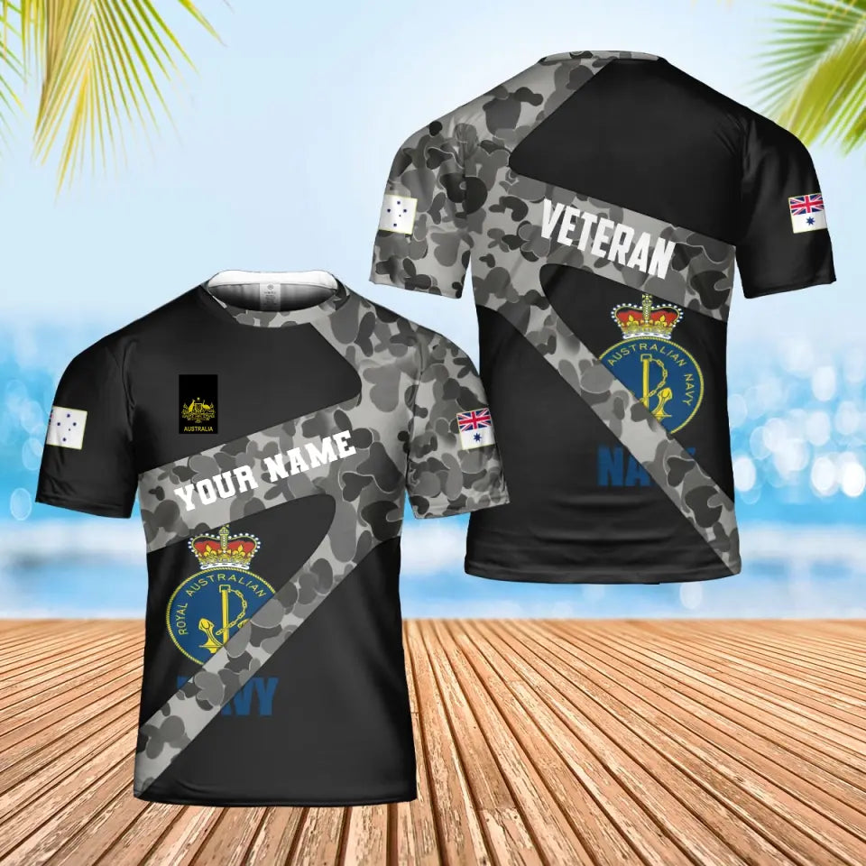 Personalized Australian Soldier/ Veteran Camo With Name And Rank T-Shirt 3D Printed  - 17062272
