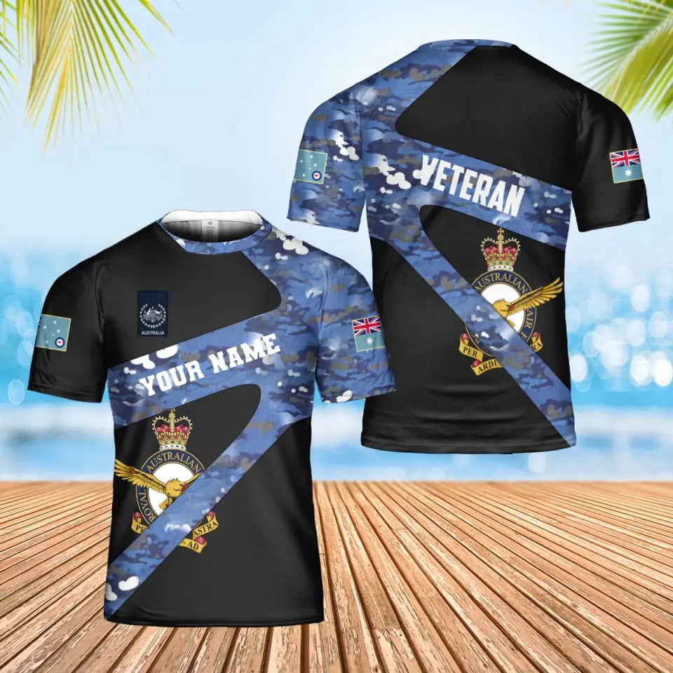 Personalized Australian Soldier/ Veteran Camo With Name And Rank T-Shirt 3D Printed  - 17062272