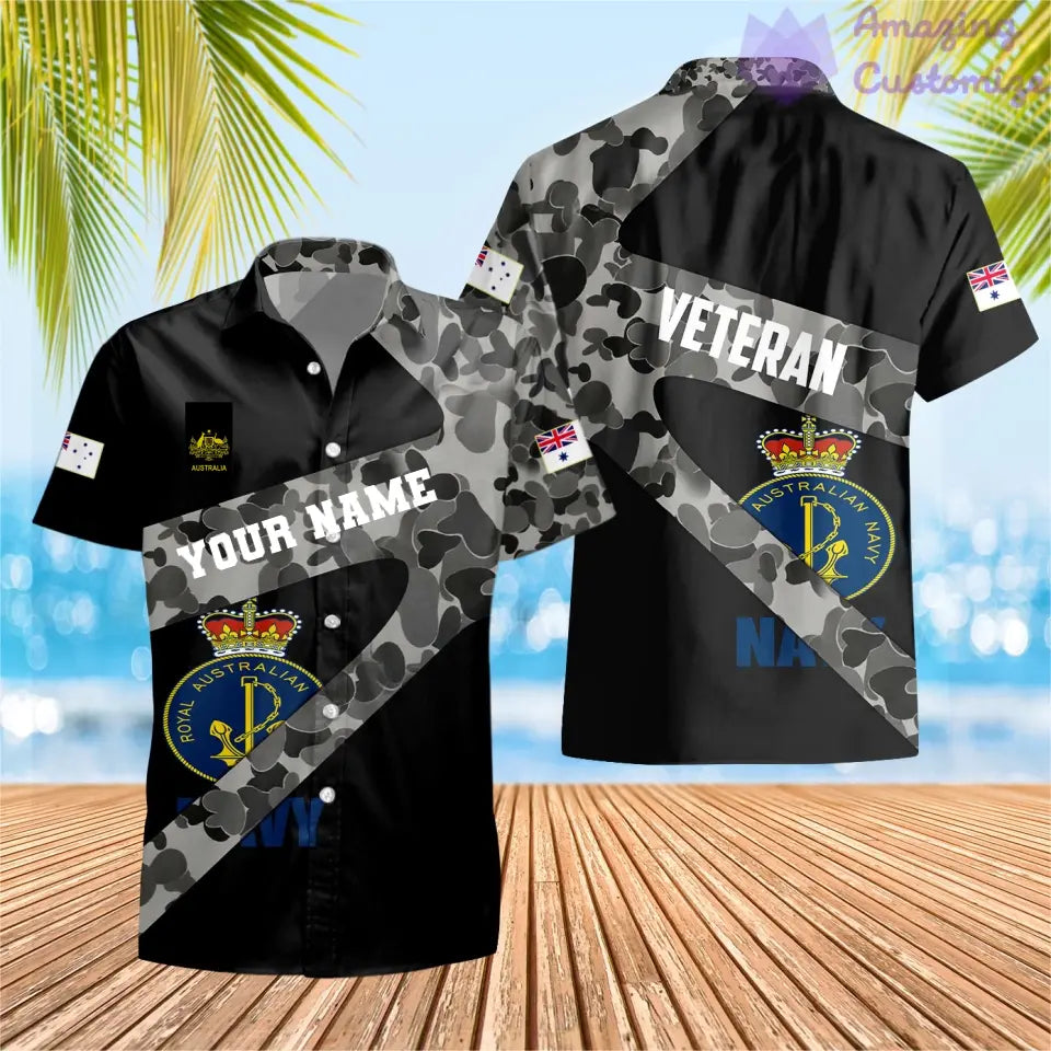 Personalized Australian Soldier/ Veteran Camo With Name And Rank T-Shirt 3D Printed  - 17062272