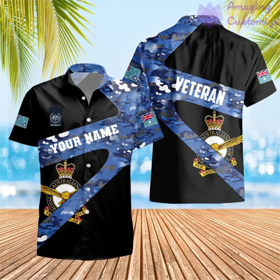 Personalized Australian Soldier/ Veteran Camo With Name And Rank T-Shirt 3D Printed  - 17062272