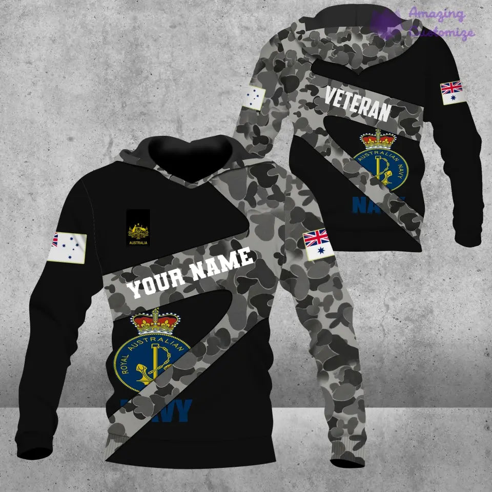 Personalized Australian Soldier/ Veteran Camo With Name And Rank T-Shirt 3D Printed  - 17062272