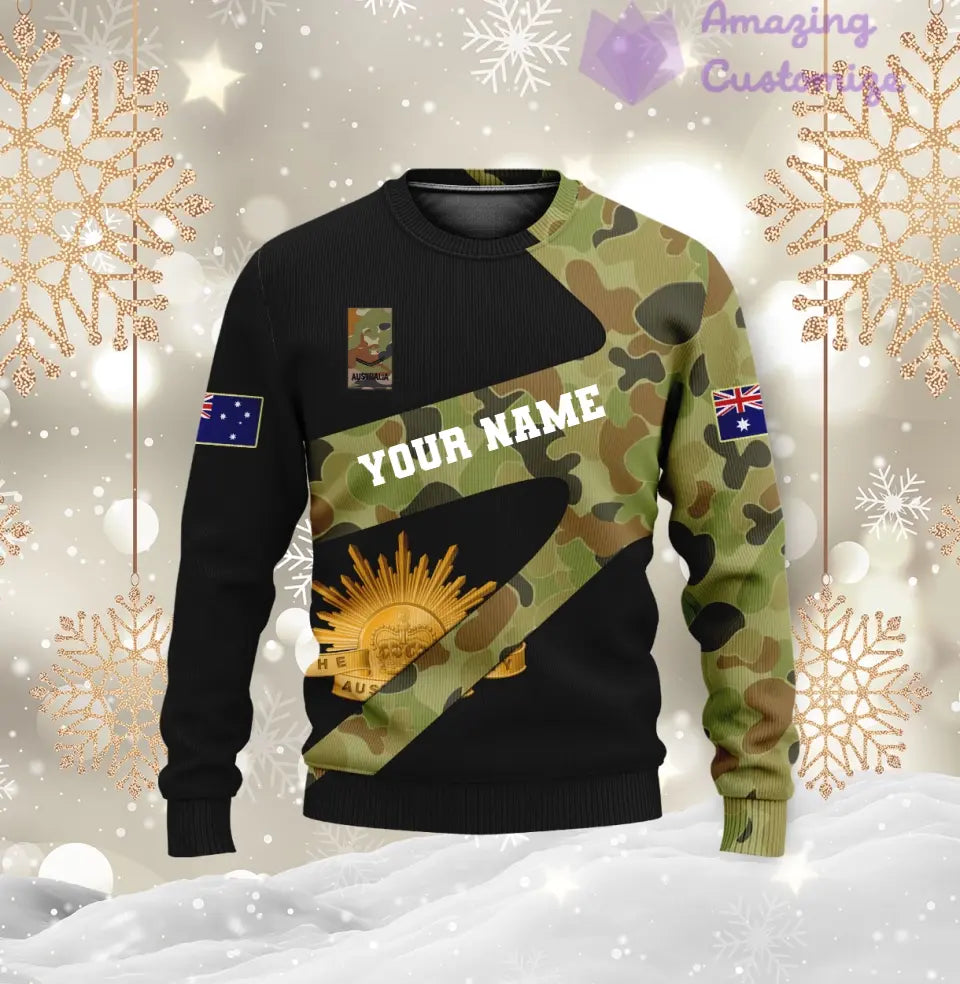 Personalized Australian Soldier/ Veteran Camo With Name And Rank T-Shirt 3D Printed  - 17062272